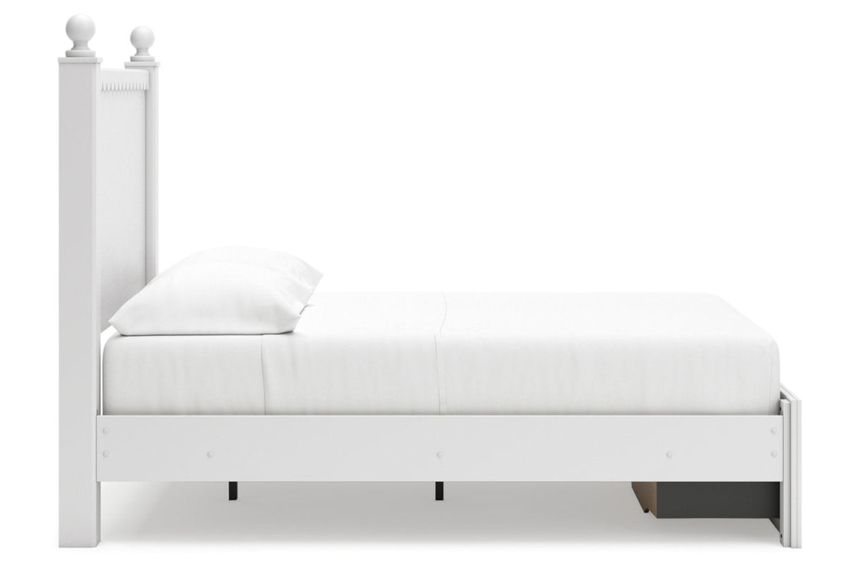 Mollviney White Full Panel Storage Bed