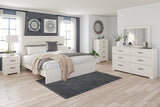 Stelsie White King Panel Bed