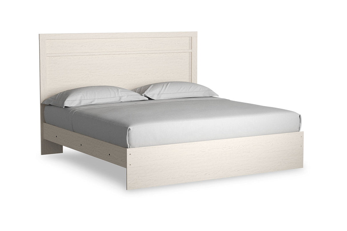 Stelsie White King Panel Bed