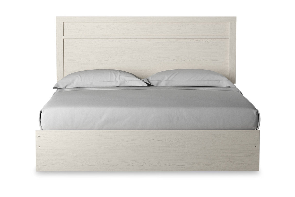 Stelsie White King Panel Bed