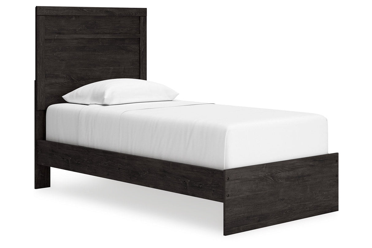 Belachime Charcoal Twin Panel Bed