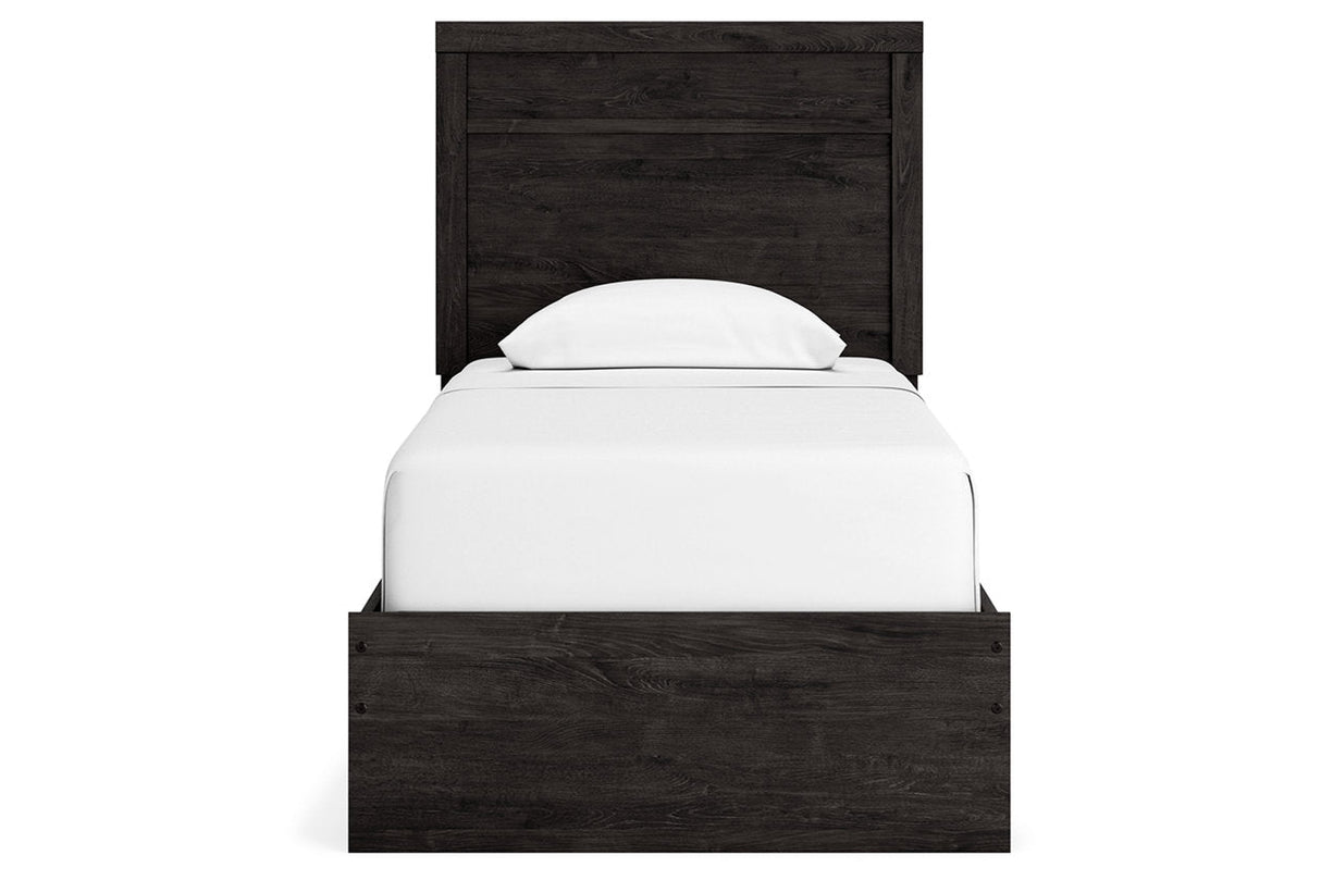 Belachime Charcoal Twin Panel Bed