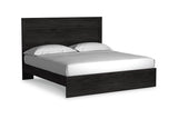 Belachime Charcoal King Panel Bed