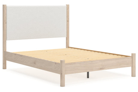 Cadmori Two-tone Queen Upholstered Platform Bed