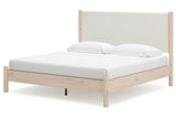 Cadmori Two-tone King Upholstered Panel Bed