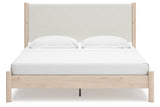 Cadmori Two-tone King Upholstered Panel Bed