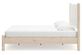 Cadmori Two-tone King Upholstered Panel Bed