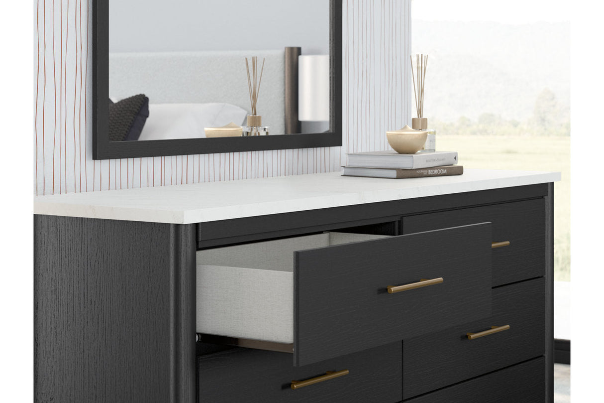 Cadmori Black/White Dresser and Mirror