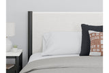 Cadmori Black/White King Upholstered Panel Bed