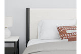 Cadmori Black/White Full Upholstered Panel Bed