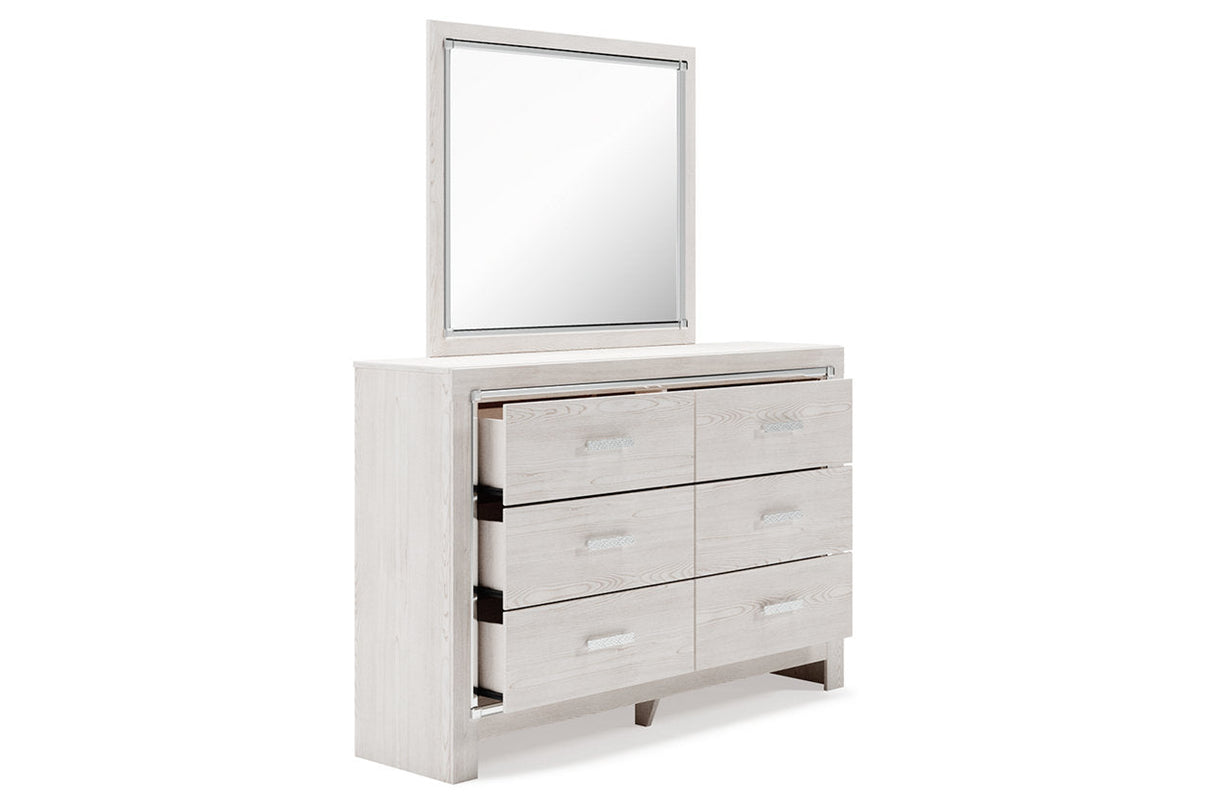 Altyra White Dresser and Mirror