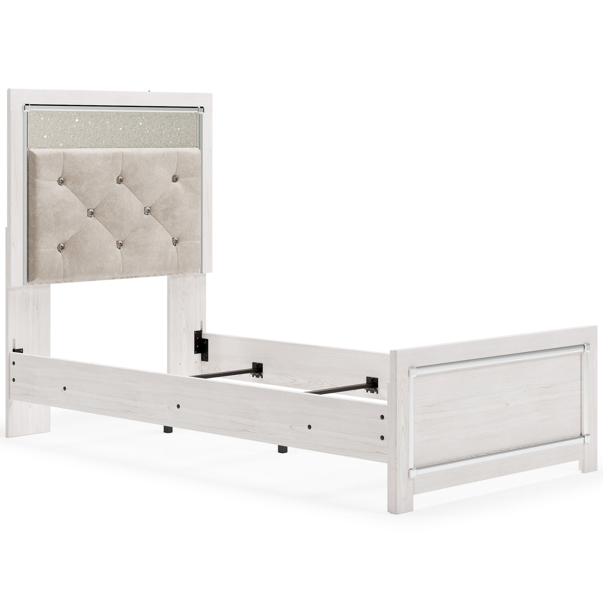 Altyra White LED Upholstered Panel Youth Bedroom Set