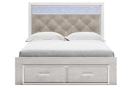 Altyra White Queen Upholstered Storage Bed