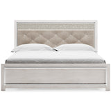 Altyra White LED Upholstered Panel Bedroom Set