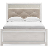 Altyra White LED Upholstered Panel Youth Bedroom Set