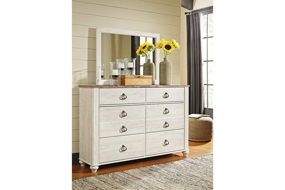 Willowton Whitewash Dresser and Mirror