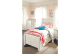 Willowton Whitewash Twin Panel Bed with 2 Storage Drawers