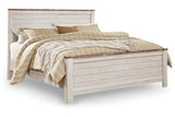 Willowton Whitewash King Panel Bed