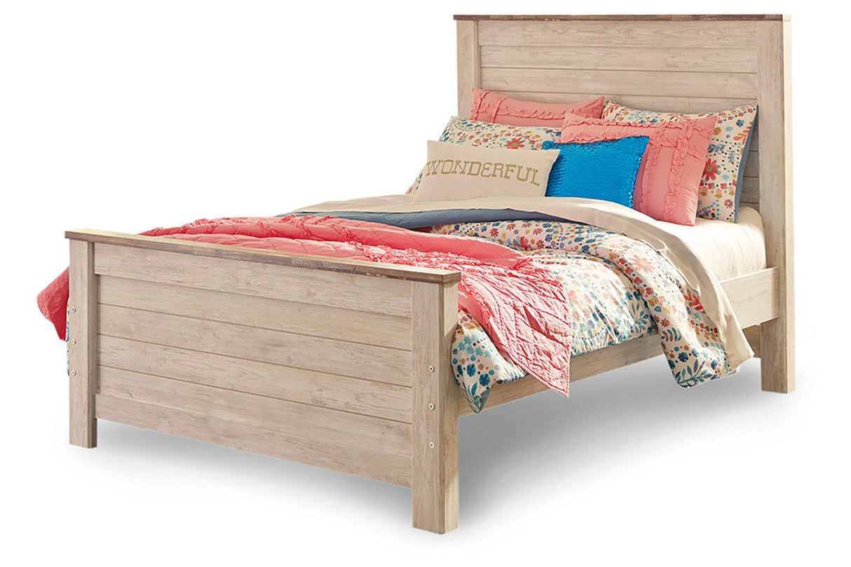 Willowton Whitewash Full Panel Bed