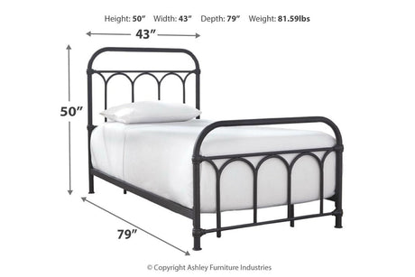 Nashburg Black Twin Metal Platform Bed by Ashley at Eve Furniture