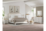 Linnocreek White/Warm Brown King Panel Bed