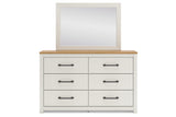 Linnocreek White/Warm Brown Dresser and Mirror