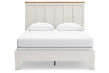 Linnocreek White/Warm Brown Queen Panel Bed