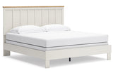 Linnocreek White/Warm Brown King Panel Bed