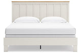 Linnocreek White/Warm Brown King Panel Bed