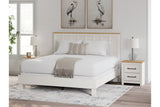 Linnocreek White/Warm Brown King Panel Bed