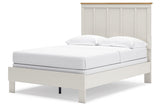 Linnocreek White/Warm Brown Full Panel Bed