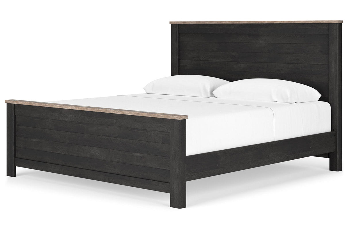 Nanforth Two-tone King Panel Bed