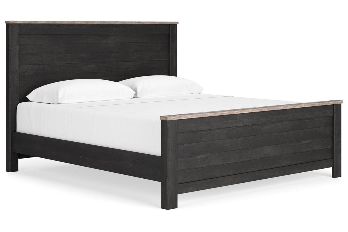 Nanforth Two-tone King Panel Bed