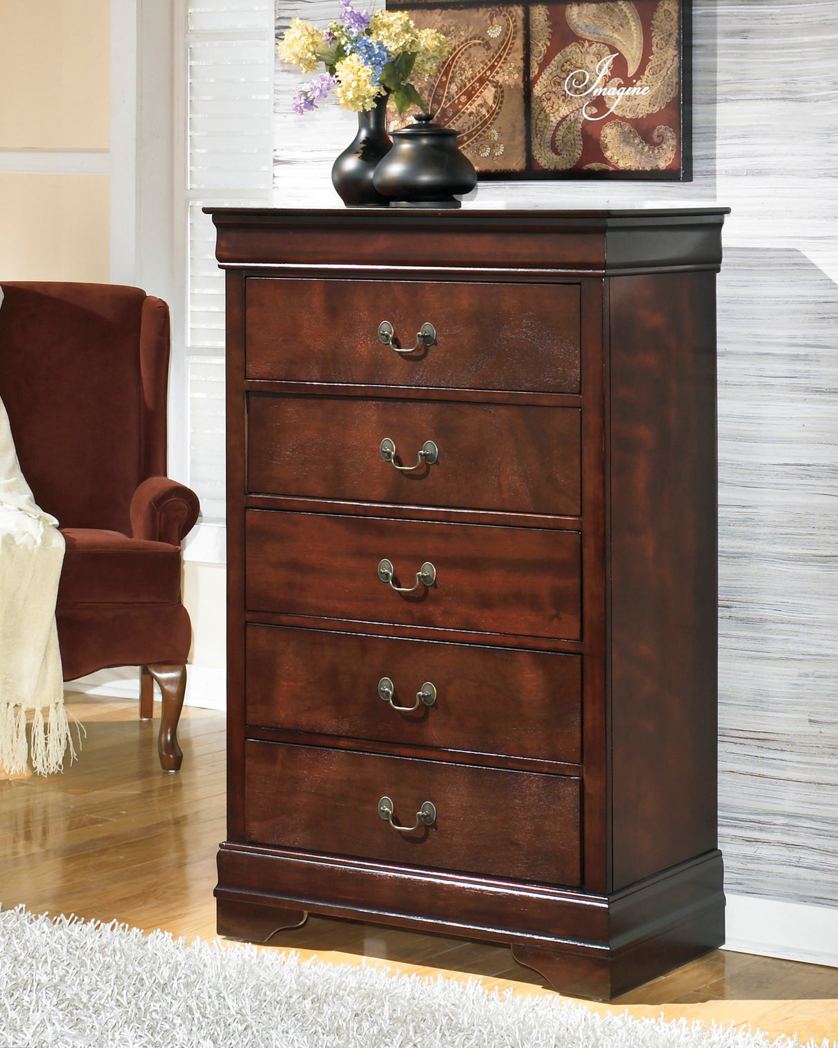 Alisdair Reddish Brown Sleigh Bedroom Set