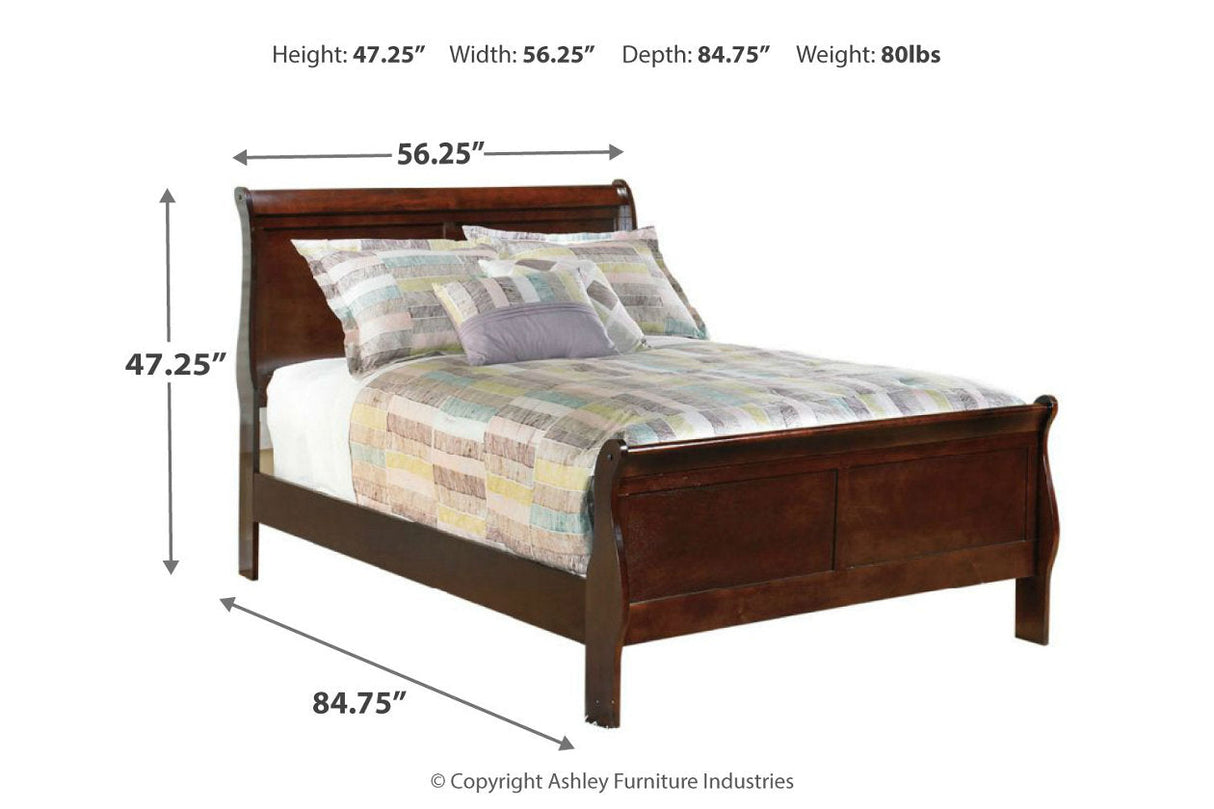 Alisdair Reddish Brown Full Sleigh Bed