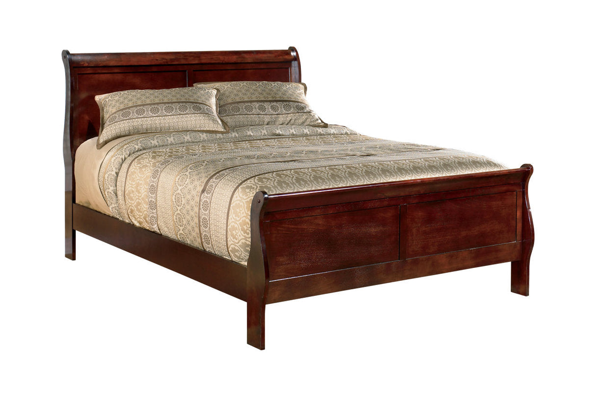 Alisdair Reddish Brown King Sleigh Bed