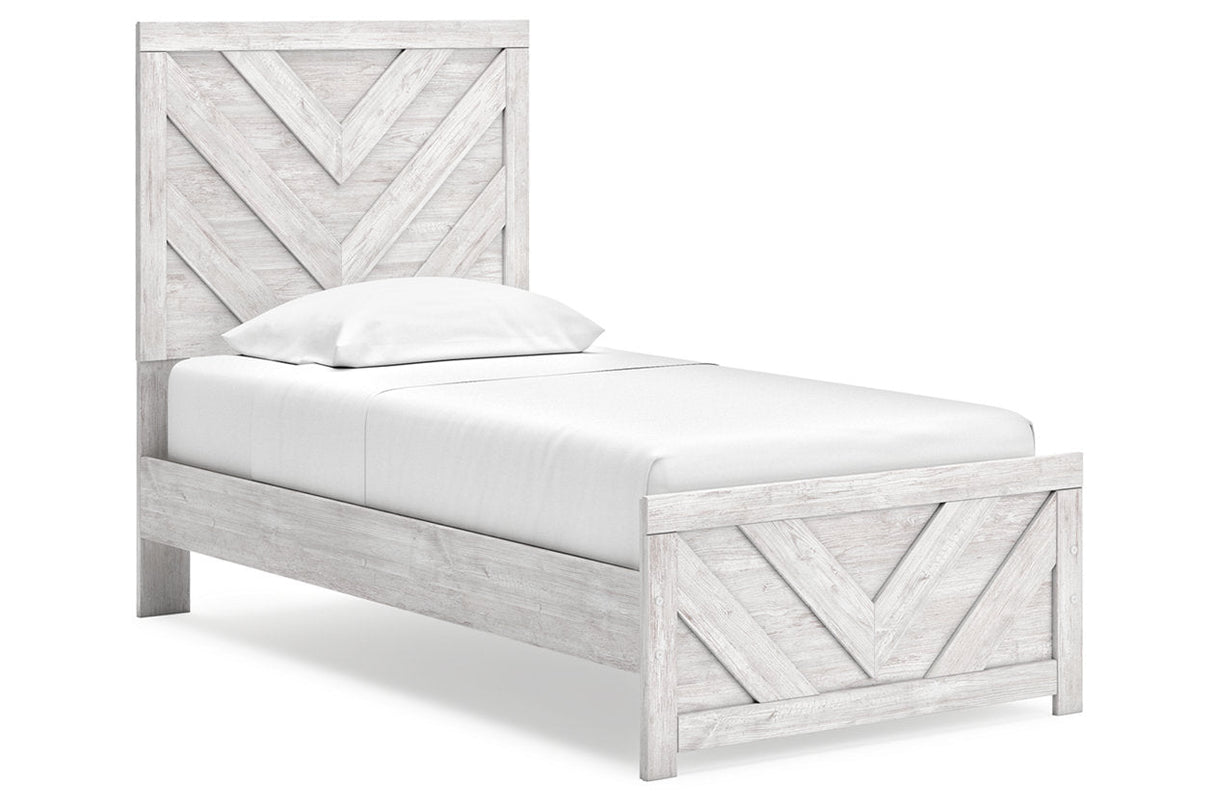 Cayboni Whitewash Twin Panel Bed