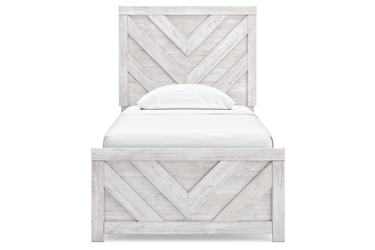 Cayboni Whitewash Twin Panel Bed