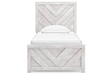 Cayboni Whitewash Twin Panel Bed