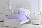 Cayboni Whitewash Twin Panel Bed