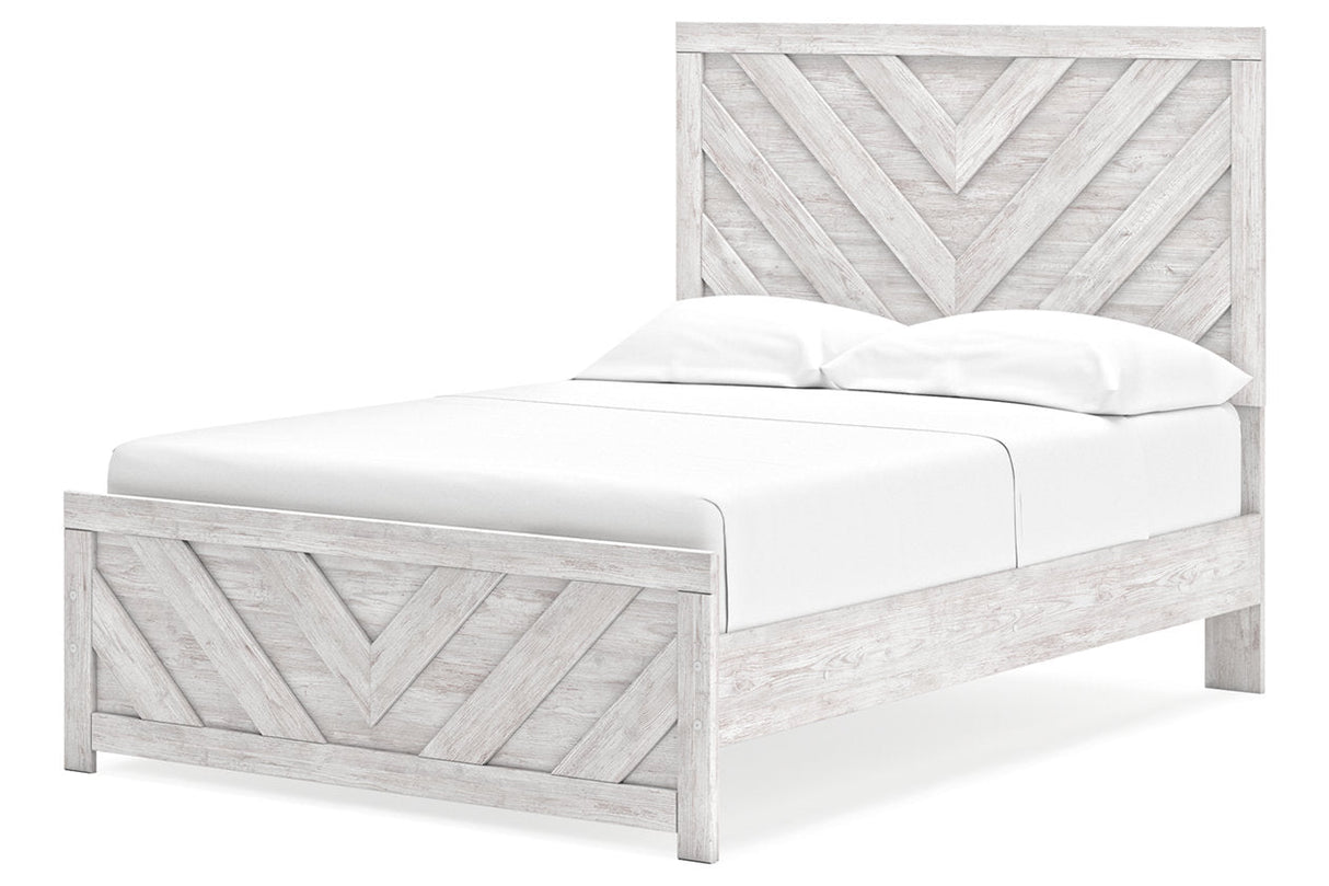 Cayboni Whitewash Full Panel Bed