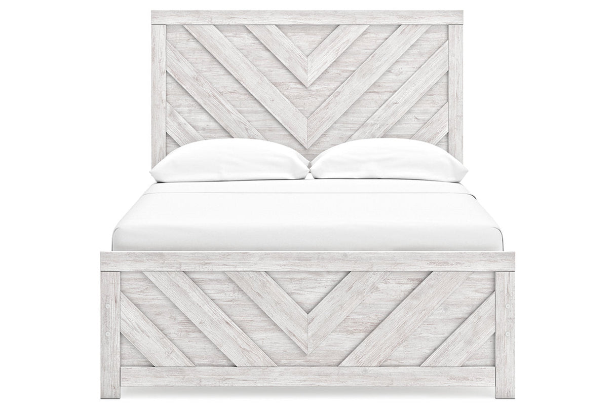 Cayboni Whitewash Full Panel Bed