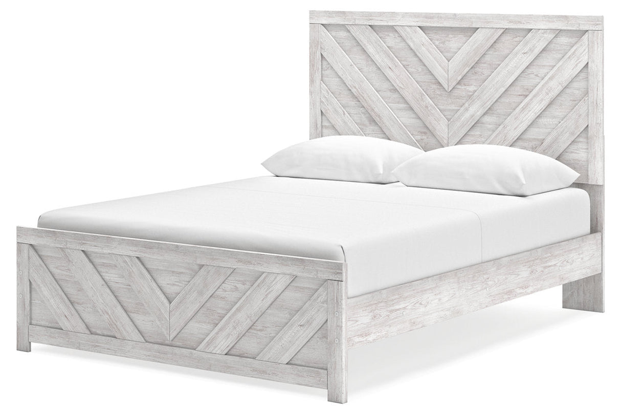 Cayboni Whitewash Queen Panel Bed