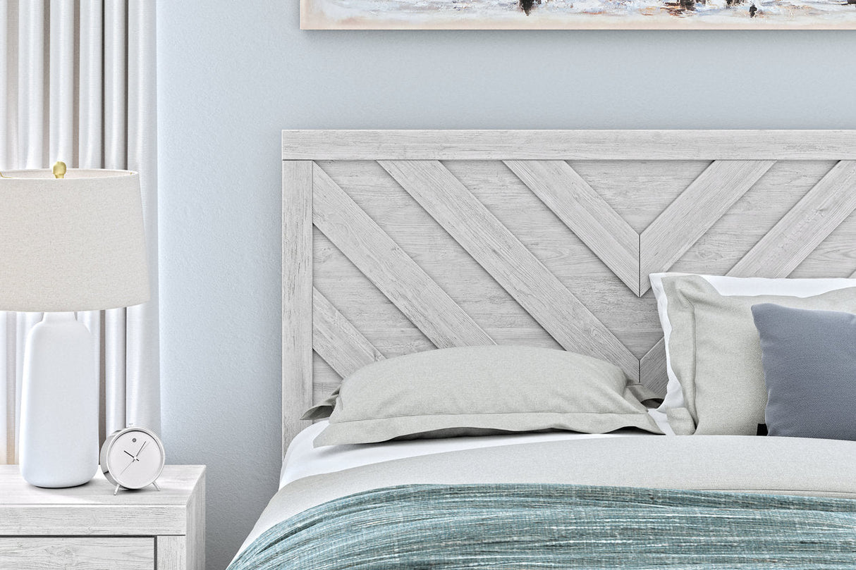 Cayboni Whitewash Queen Panel Bed