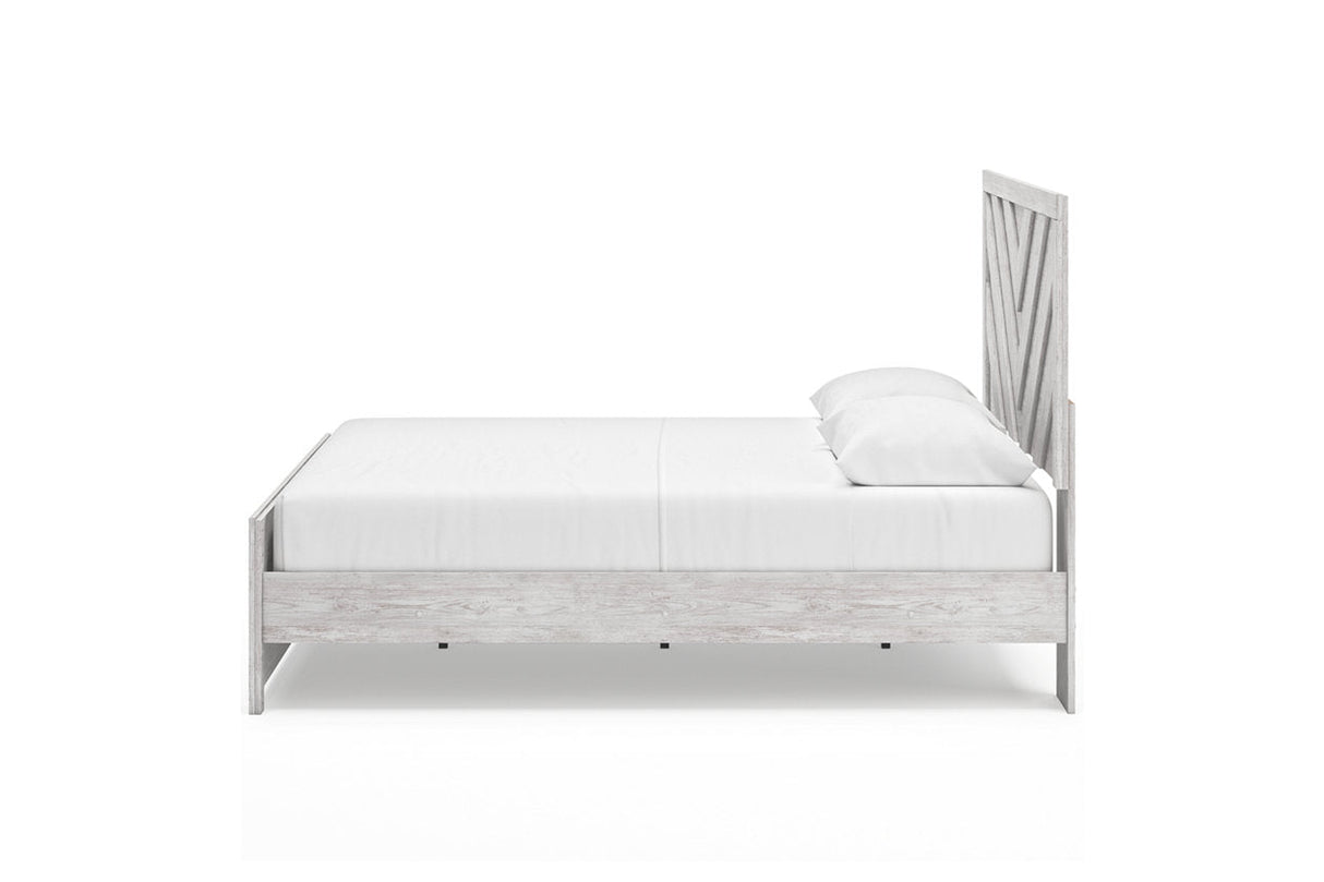 Cayboni Whitewash Queen Panel Bed