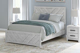 Cayboni Whitewash Queen Panel Bed