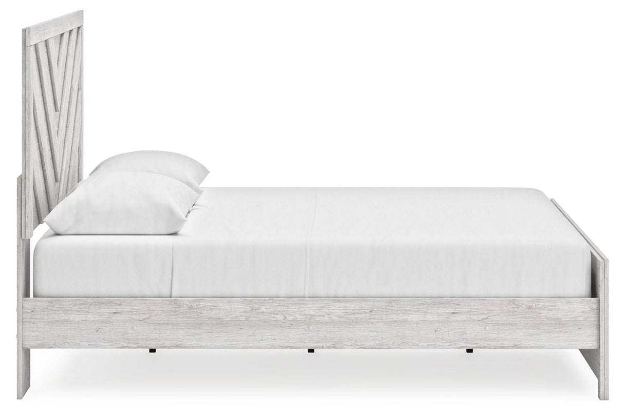 Cayboni Whitewash King Panel Bed