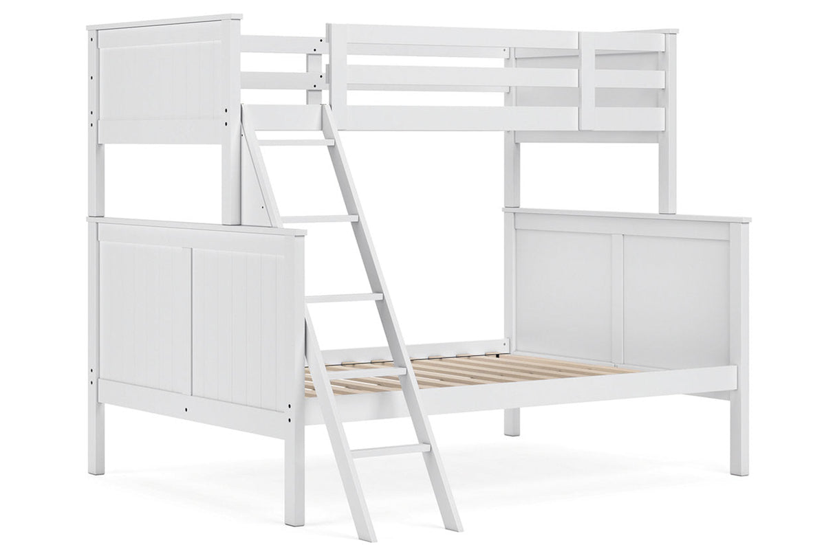 Nextonfort White Twin over Full Bunk Bed