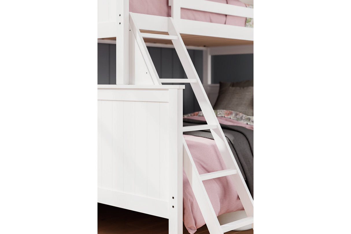 Nextonfort White Twin over Full Bunk Bed