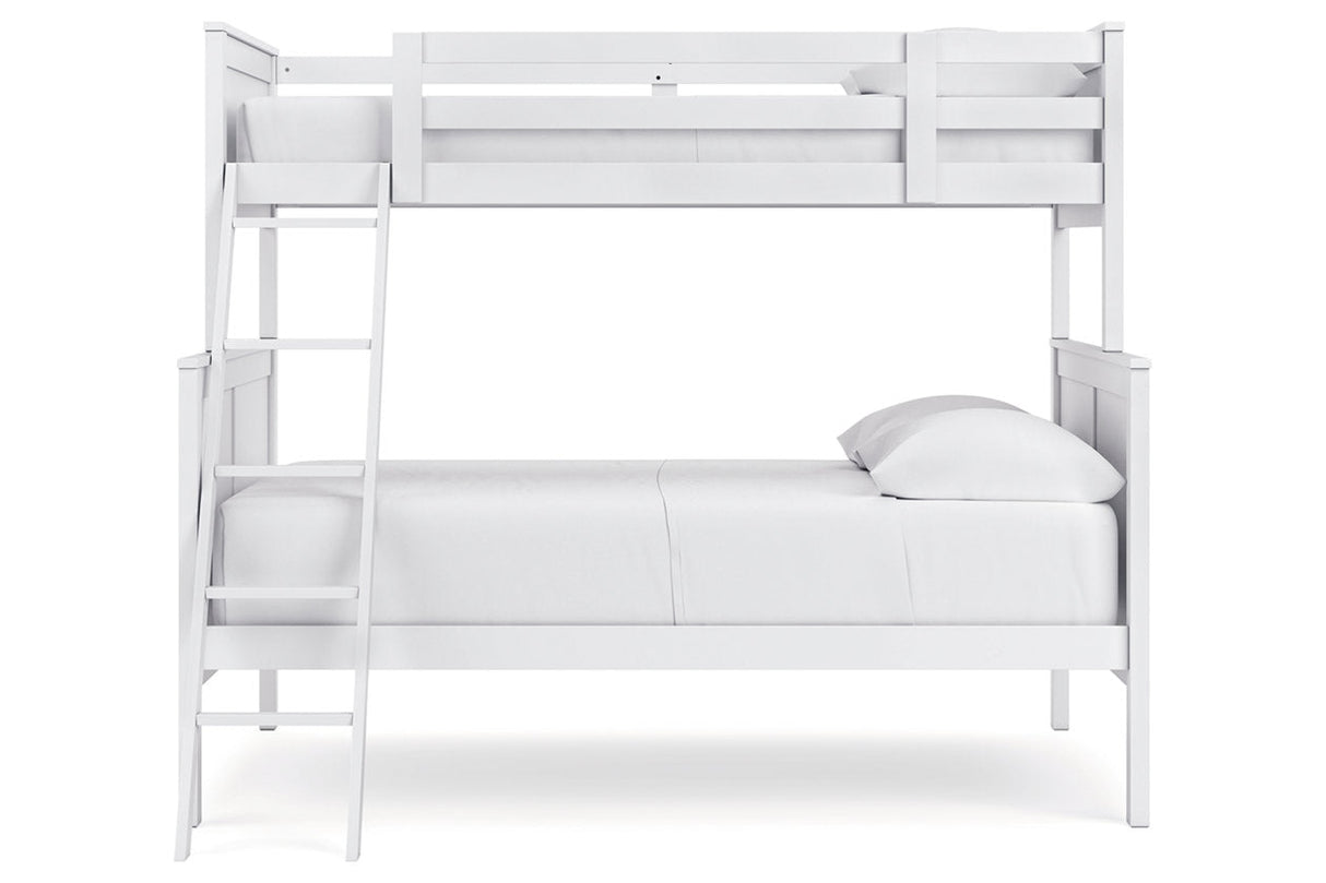 Nextonfort White Twin over Full Bunk Bed